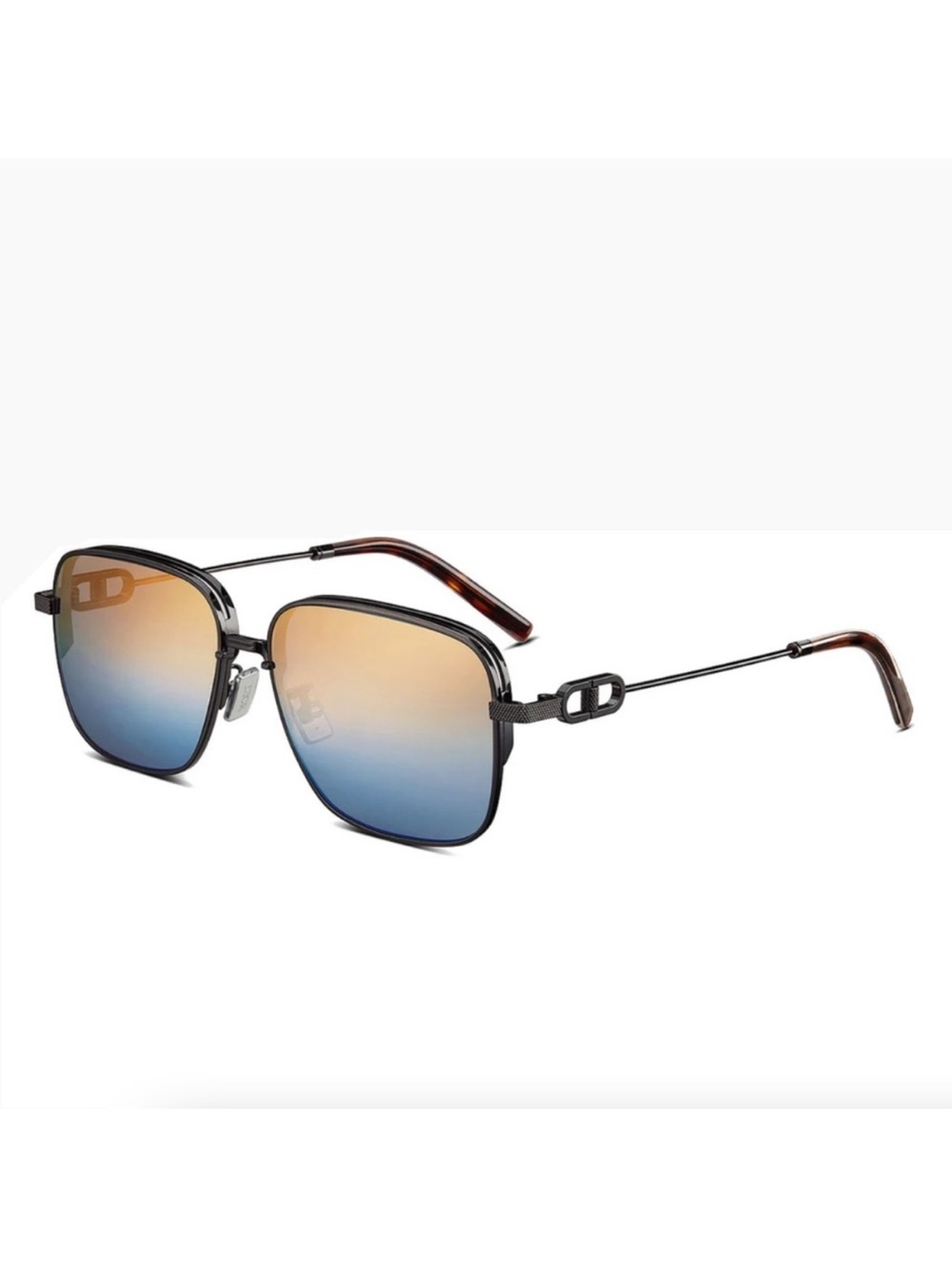 Dior Men’s Sunglasses Black Frame with Blue and Brown Gradient Lenses - Picture 2 of 8